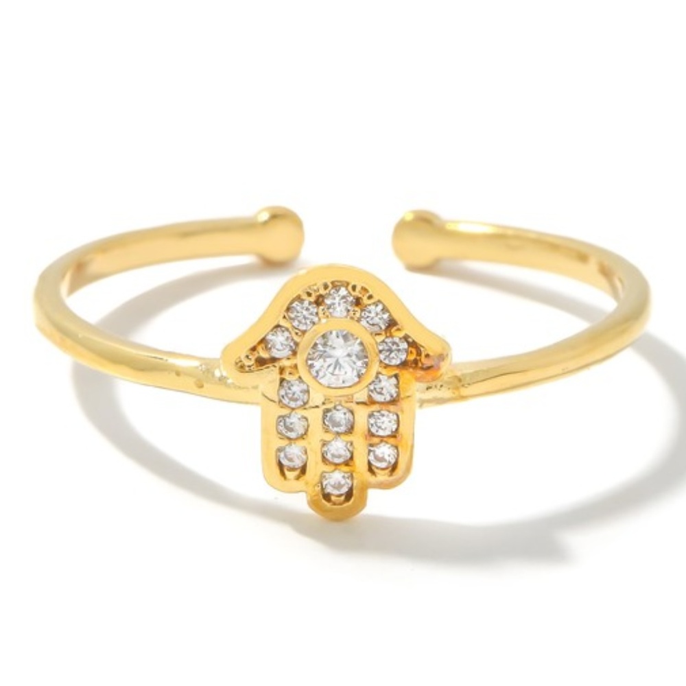Hamsa Hand Open Ring